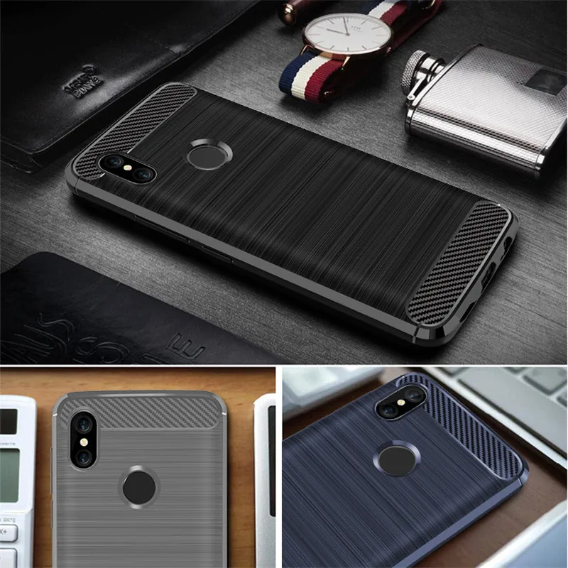 Чехол для Xiaomi Redmi Note 5 Pro, чехлы для xiomi Redmi Note 5 Pro, силиконовый чехол для задней панели, мягкий черный роскошный чехол Ksiomi из углеродного волокна