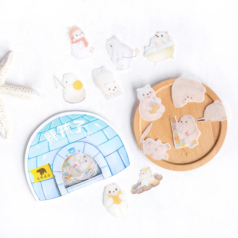 45 шт./лот Kawaii полярный медведь мультфильм бумажные наклейки украшения DIY