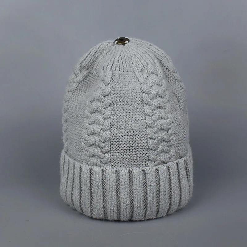 Hat Light Gray Натуральный мех енота помпонами вязаная шапка мяч Beanie зимняя шапка для женщин Девушки Шерсть Хлопок Skullies женский лыжный кепки - Цвет: Hat Light Gray