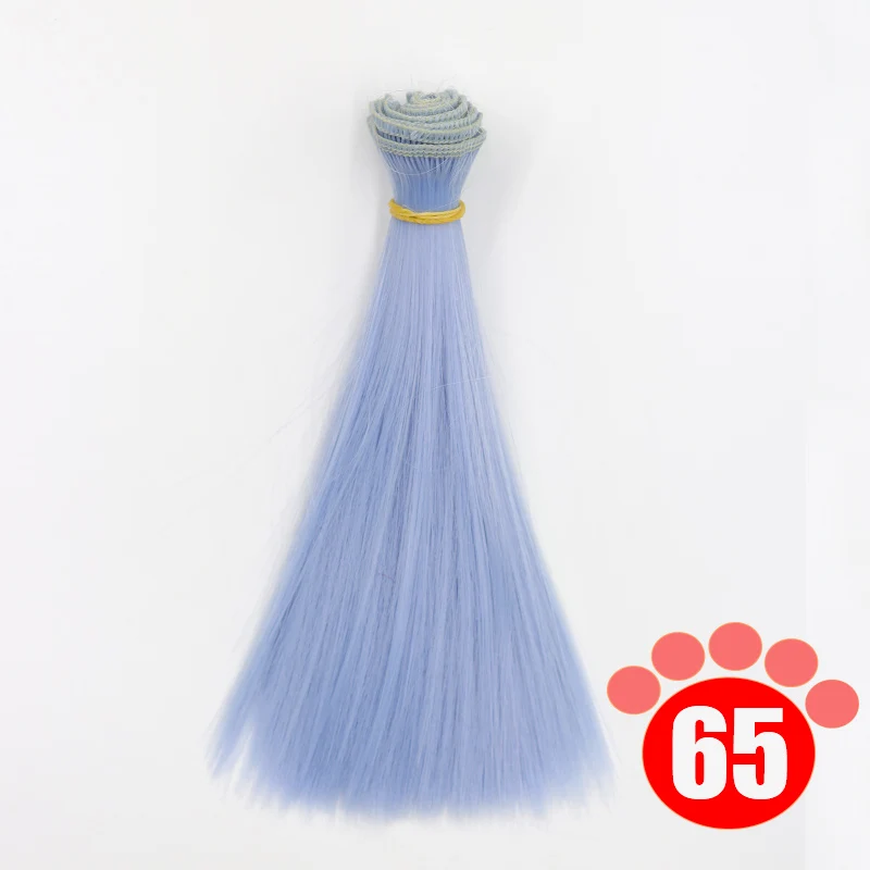 colour 65 Msiredoll bjd парик 15*100 см или 20*100 см или 25*100 см волосы куклы для 1/3 1/4 1/6 кукла с прямыми волосами bjd парик diy - Цвет: colour 65