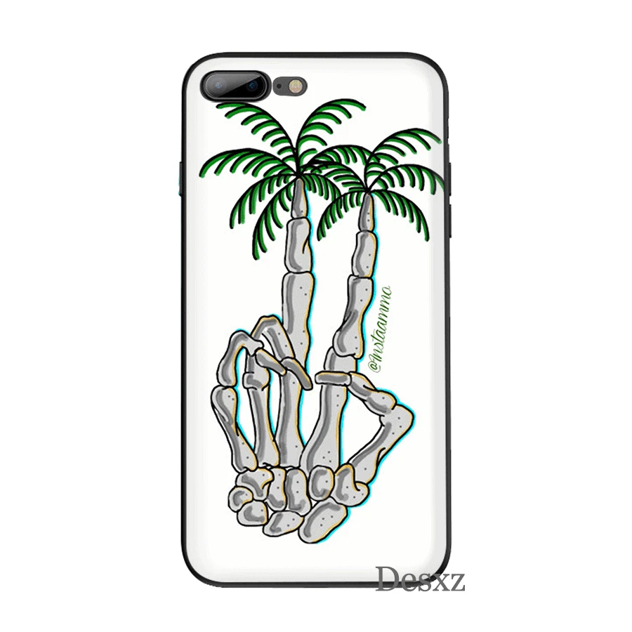 Модный силиконовый чехол Desxz из ТПУ с зелеными листьями для iPhone 5 5S 6 6s 7 8 Plus XR XS Max X |