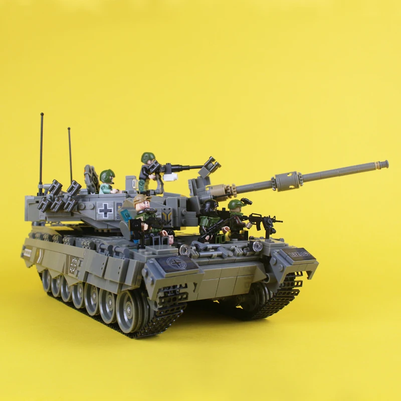 DIY Кирпичи Для детей серии танков Leopard 2 Основной боевой танк развивающие блоки