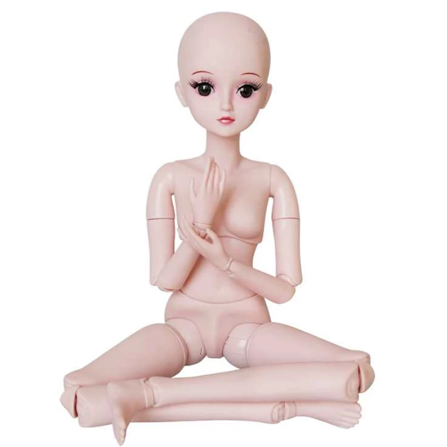 60 см BJD Naked Baby Body 19 Joint Real Eye Подвижная кукла обнаженная модель детская