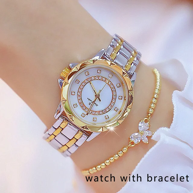 silver gold bracelet Diamond Women Luxury Brand Watch Rhinestone Elegant Ladies Watches Gold Clock Wrist Watches For Women relogio feminino - Цвет: silver gold bracelet