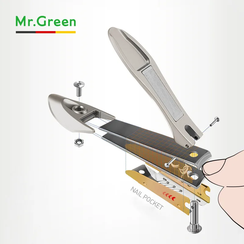 Высококачественные ножницы MR.GREEN среднего размера из нержавеющей стали для ногтей резак триммер маникюра