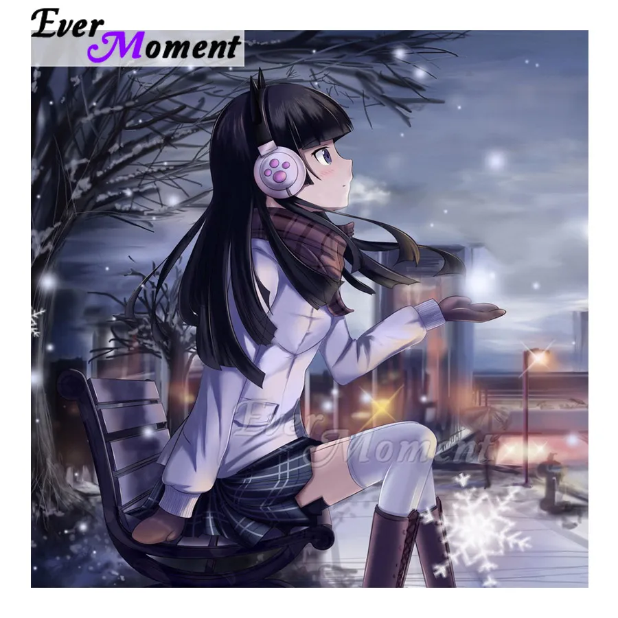 Алмазная живопись Ever Instant японская фотография Стразы со снегом мозаика алмазная