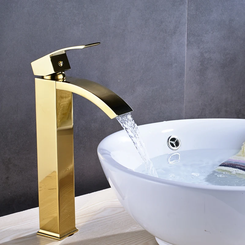 Латунный Смеситель для раковины кран с одной ручкой ванной комнаты квадратный