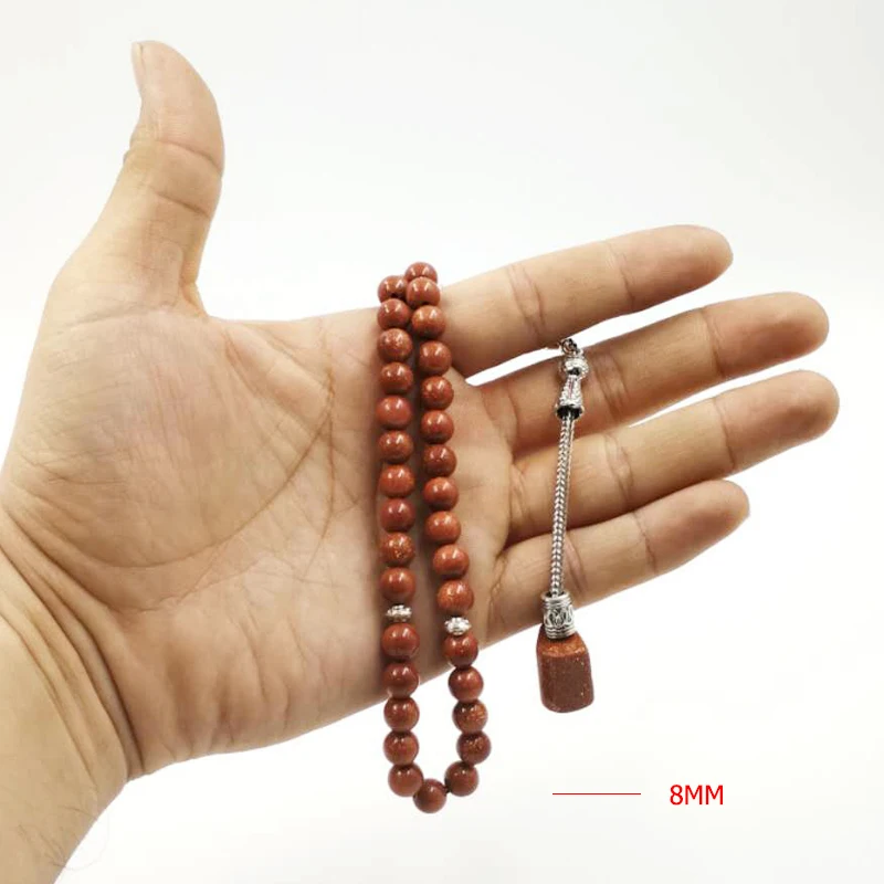 Натуральный авантюрин STONE Tasbih 33 66 99 молитвенные бусины новый стиль misbaha золотой