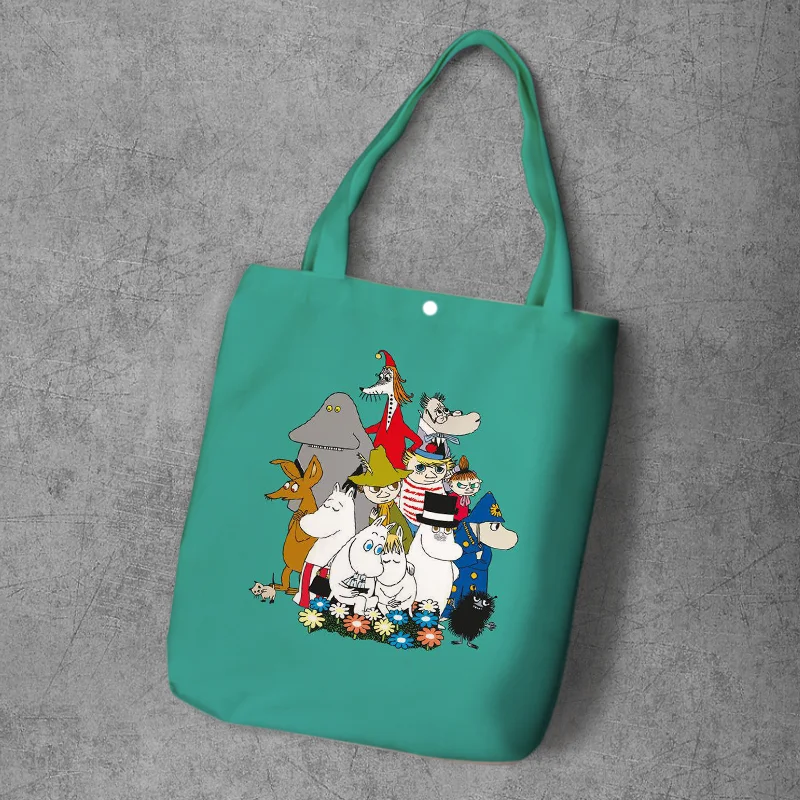 11 Moomin сумка для покупок милый гиппопотам тонкий маленький мой рюкзак на плечо Студенческая Холщовая Сумка с принтом Сумка-тоут на кнопках Холщовая Сумка - Цвет: 11