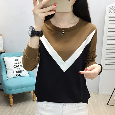 Khaki 8728 Shintimes хит цветные женские толстовки свитшоты зимние Лоскутные хлопковые с длинным рукавом размера плюс женские толстовки - Цвет: Khaki 8728