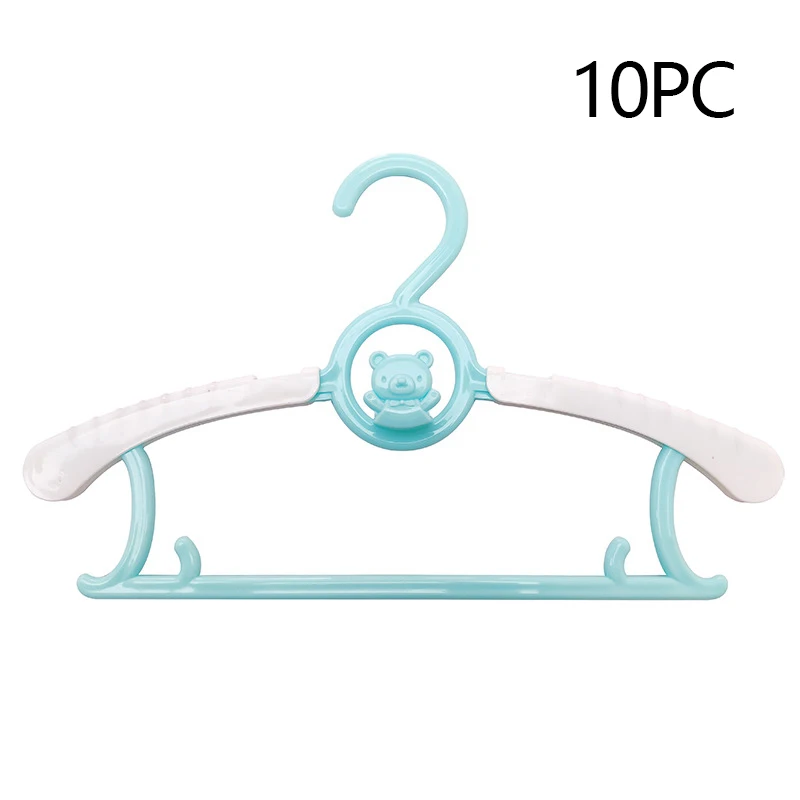 Blue-10pc Выдвижная детская вешалка, толстая прочная пластиковая детская полка для одежды, детская сушилка с рисунком, нескользящая вешалка для взрослых - Цвет: Blue-10pc