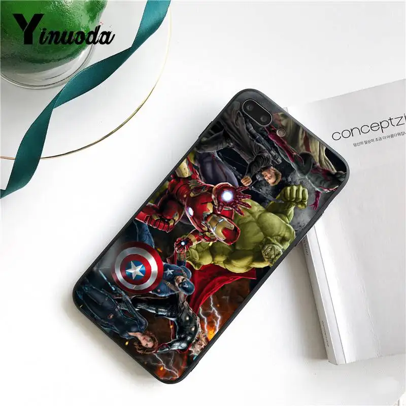 Yinuoda для iPhone 7 6 X чехол X-men Капитан Америка ведущий чехол для iPhone X 8 7 6S Plus X 5 5S SE XR XS XSMAX