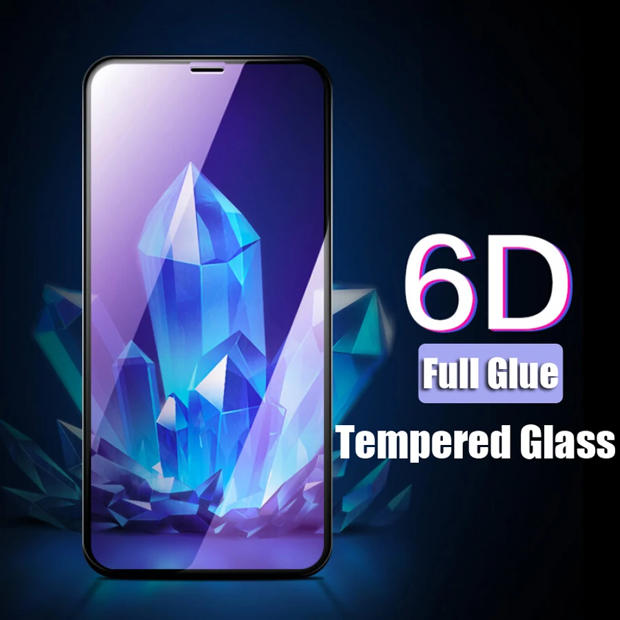 Закаленное стекло 6D с защитой от фиолетового и синего лучей для iPhone XS MAX XR X 6 6s 7 8 Plus