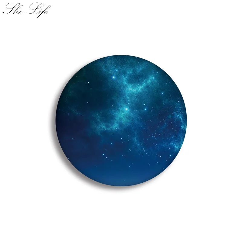 06 Romantic Round Shape Starry Night Sky Badge Backpack Clothing Hat Bag Fashion Accessory - Цвет: 06
