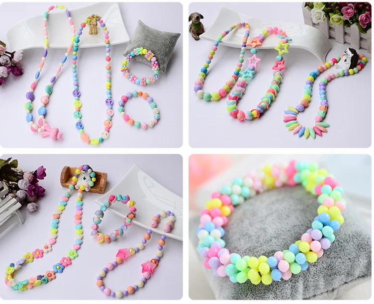 Девочки DIY игрушки для детей Струнные Бусы макияж головоломка игрушки ювелирные изделия ожерелье браслет Строительный набор обучающая игрушка WYQ
