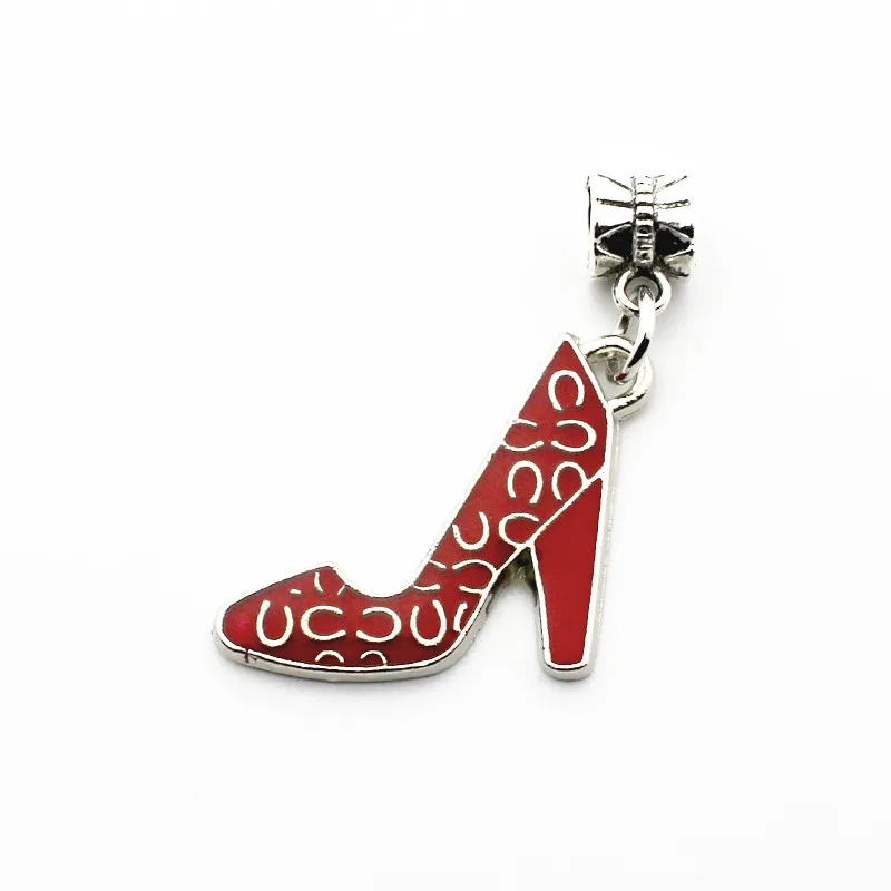 Новое поступление 50 шт./лот Серебряная подвеска на высоком каблуке обуви