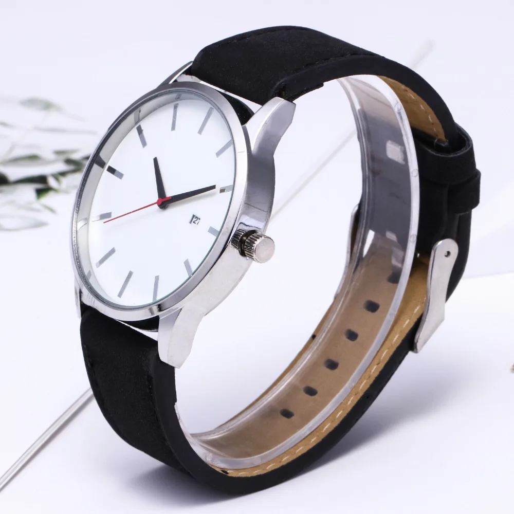 Reloj 2018 Модные кварцевые мужские часы с большим циферблатом кожаные спортивные