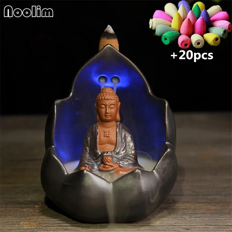 Керамическая подставка для благовоний в виде маленького монаха Будды