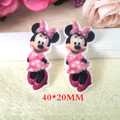Каваи мультфильм Микки фигурка Минни ремесла плоская задняя Смола Лук Diy шпилька