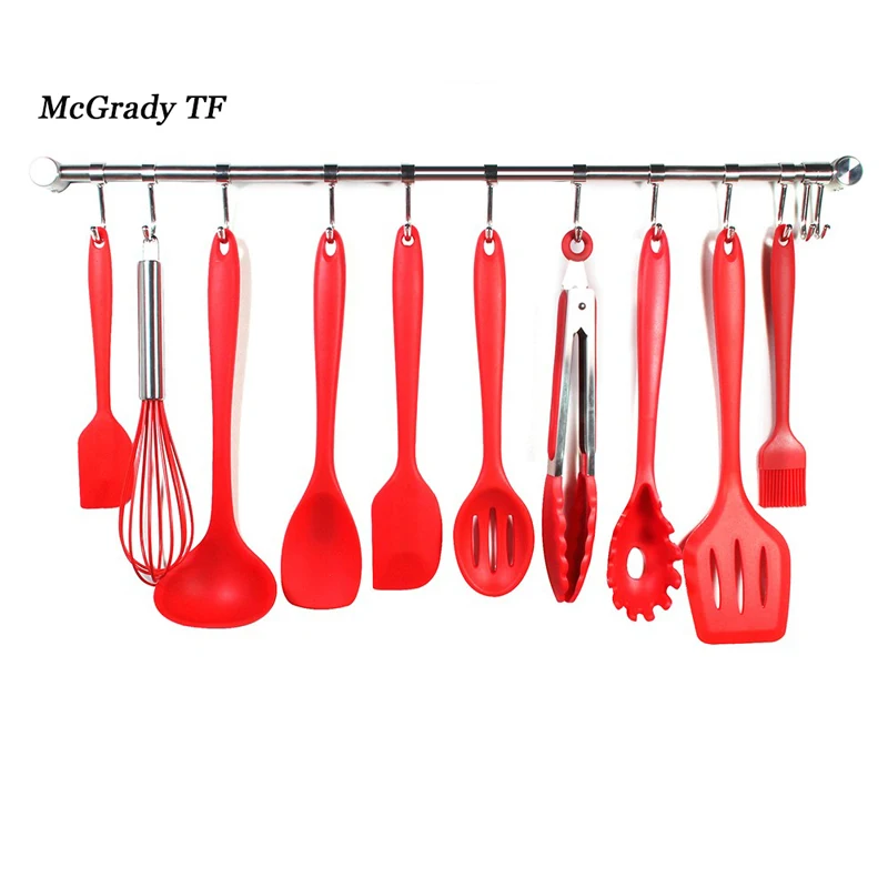 

10Pcs/set Silicone Utensils,Cooking Utensil Set Spatula,Spoon,Ladle,Spaghetti Server,Slotted Turner.kitchen Cooking Tools
