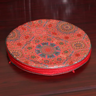 Luxury Floral Thick Seat Cushion Round Sofa Mat High End Chinese Mulberry Silk Chair Cushions Home Decor Seat Pad - Цвет: red yunjin