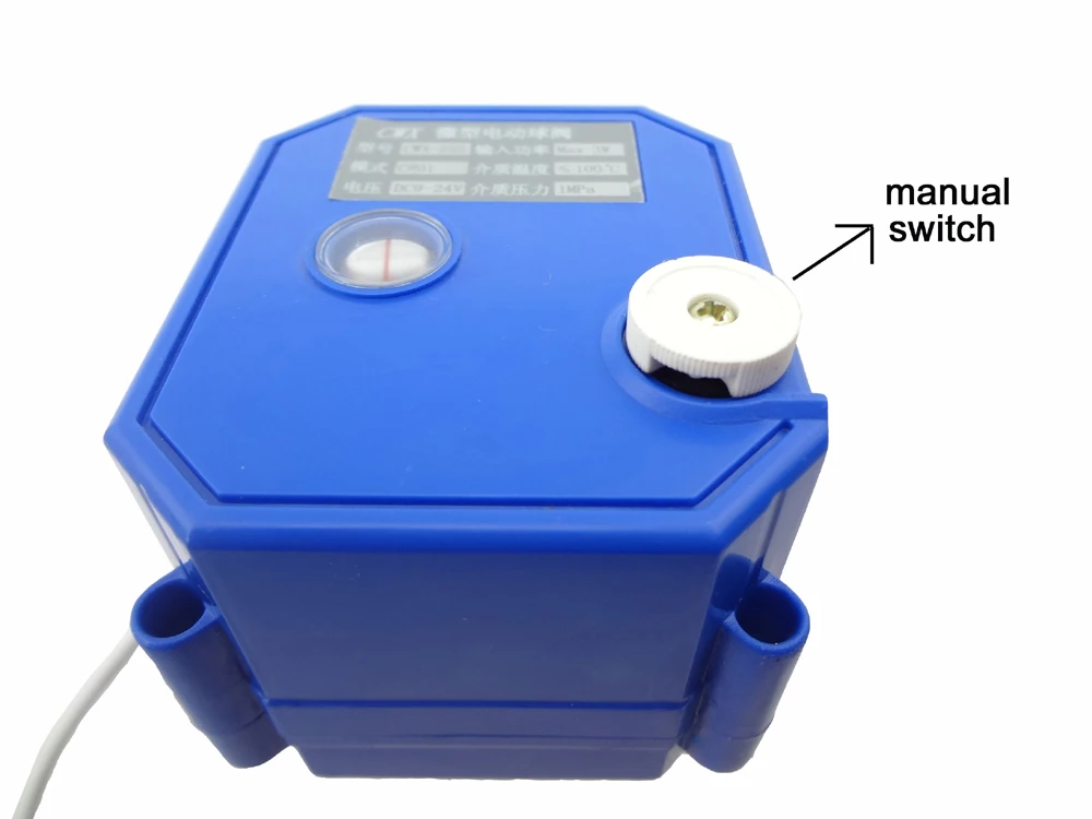 Моторизованный шаровой клапан 2 способа 12В DN20 (уменьшающий порт) с ручным