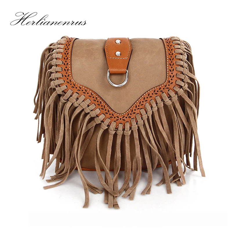 Herlianenrus Для женщин Crossbody сумки новый Национальный кисточкой из искусственной кожи