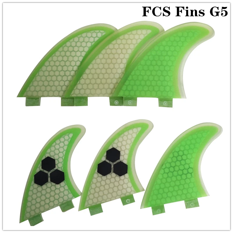 FCS fin G5 светло зеленый плавник для серфинга ячеистый высококачественный