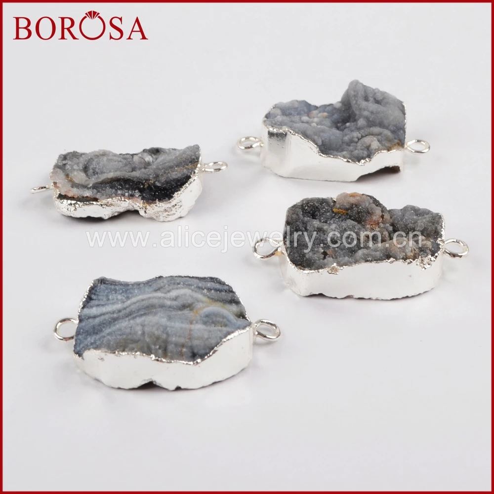 BOROSA 5 шт. серебряного цвета Галактический кварц титановый натуральный камень
