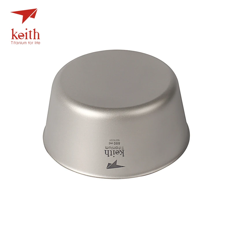 Ультралегкая титановая миска Keith 550 мл столовая посуда для кемпинга и путешествий