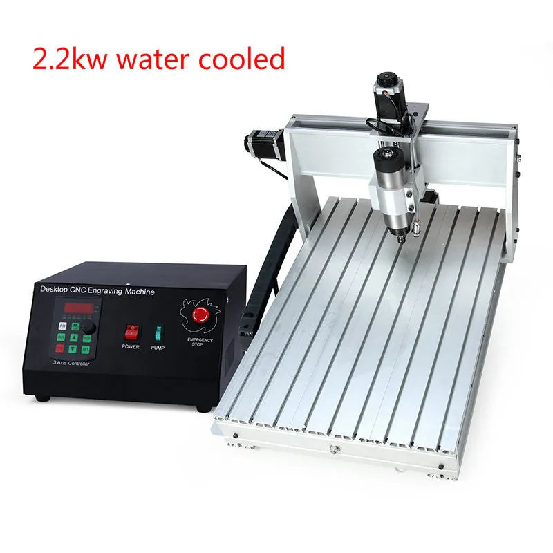 2.2kw water cooled 800 Вт ЧПУ 6040 трехосевой фрезерный станок с ЧПУ Гравировальный фрезерный сверлильный станок для резки+ блок управления+ инвертор - Цвет: 2.2kw water cooled