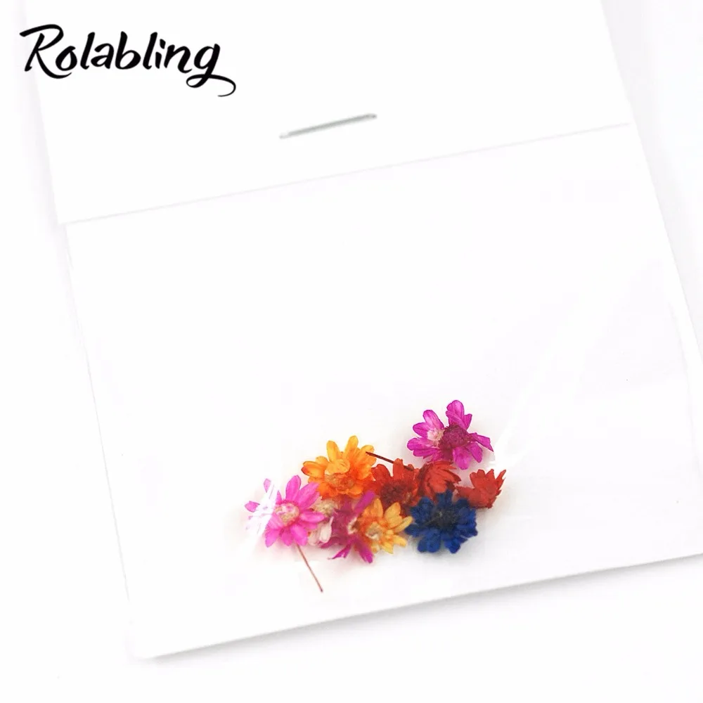 Наклейки для маникюра в виде маленьких цветов Rolabling, украшения для дизайна ногтей, аксессуары для маникюра, сушеные цветы