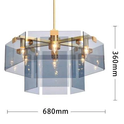 7 light dia68cm Европа роскошные Стекло лист лусте Led люстра фойе E14 светодиодный потолочный металлическая подвесная люстра освещение лампы внутреннего освещения светильники - Цвет абажура: 7 light dia68cm