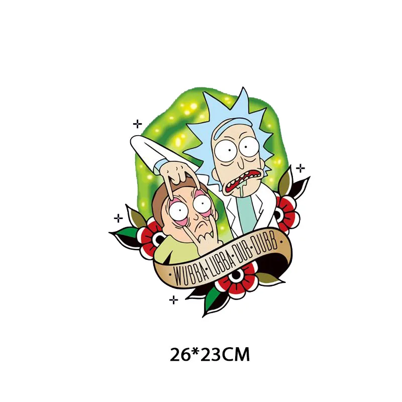 Пластырь Rick and marty с утюгом для переноса аниме-букв, пластырь для одежды, сделай сам, термовиниловый пластырь, термонаклейка на одежду - Цвет: 4