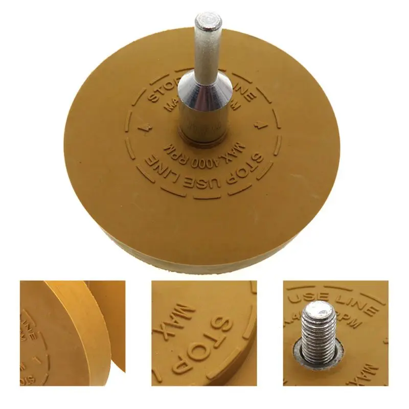 Rubber eraser wheel pad with drill adapter 88mm Polishing Wheel 1/4&quot Decal Remover For Car Decals Vinyl Stickers Quick Polishi |