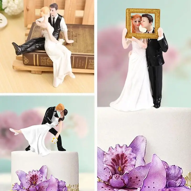 Элегантные фигурки для торта из синтетической смолы|mariage figurine|bride groom cake topperbride |