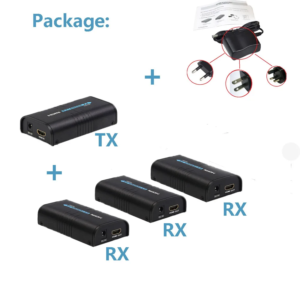 1x3 HDMI сплиттер удлинитель 1 Отправитель на 3 приемника по локальной сети Ethernet коммутатор cat5 cat6 cat5e по RJ45 Поддержка DVD проектор HDMI