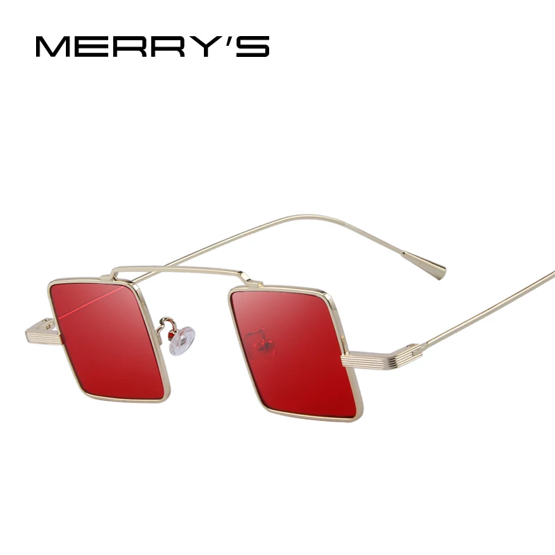 MERRYS винтажные женские/мужские Квадратные Солнцезащитные очки в стиле стимпанк S8084