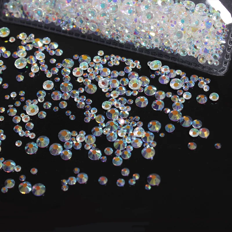 Прозрачные стразы AB со стеклянными камнями фотоблестки с плоской задней