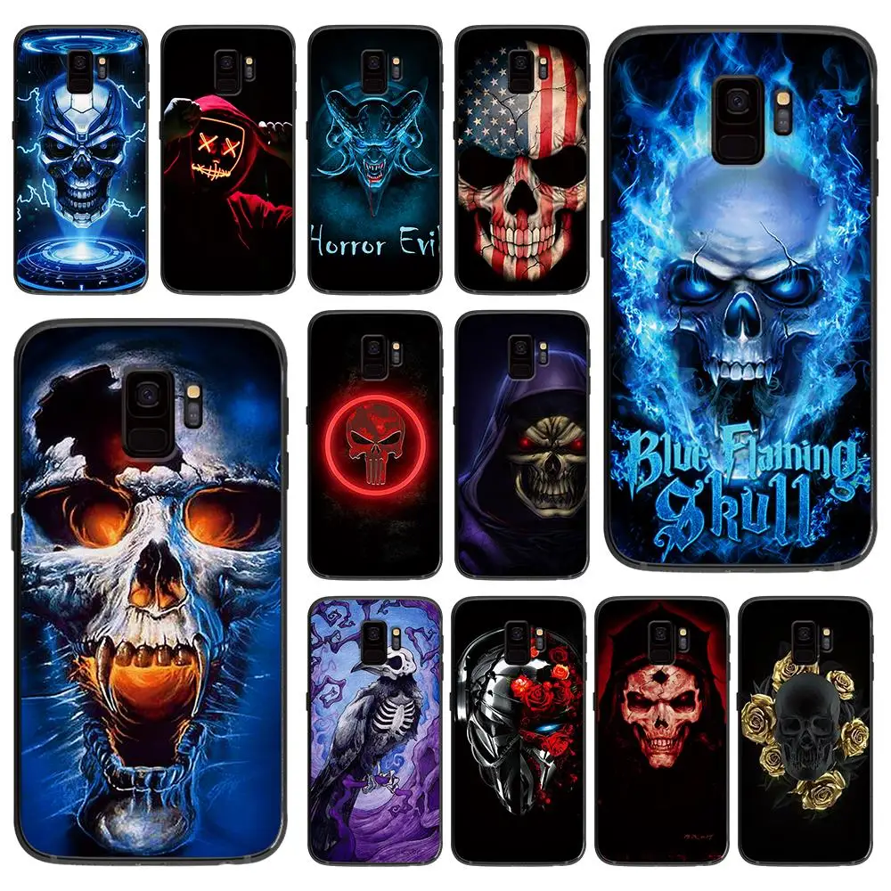 Satanic scary skull для samsung Galaxy A5 A6 A7 A8 A9 2017 чехол телефона Plus M10 M20 M30 силиконовые чехлы |