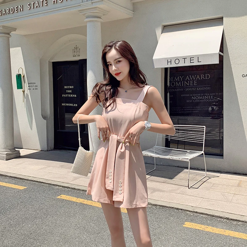 2019 летний женский комбинезон корейский сексуальный Macacao Feminino