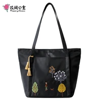 flower princess black women handbags tote bags for women fashion tassel shoulder bags luxury girls handbags ladies hand bags