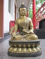 bi002203 21tibet tibetan buddhism temple bronze gild sakyamuni medicine buddha statue