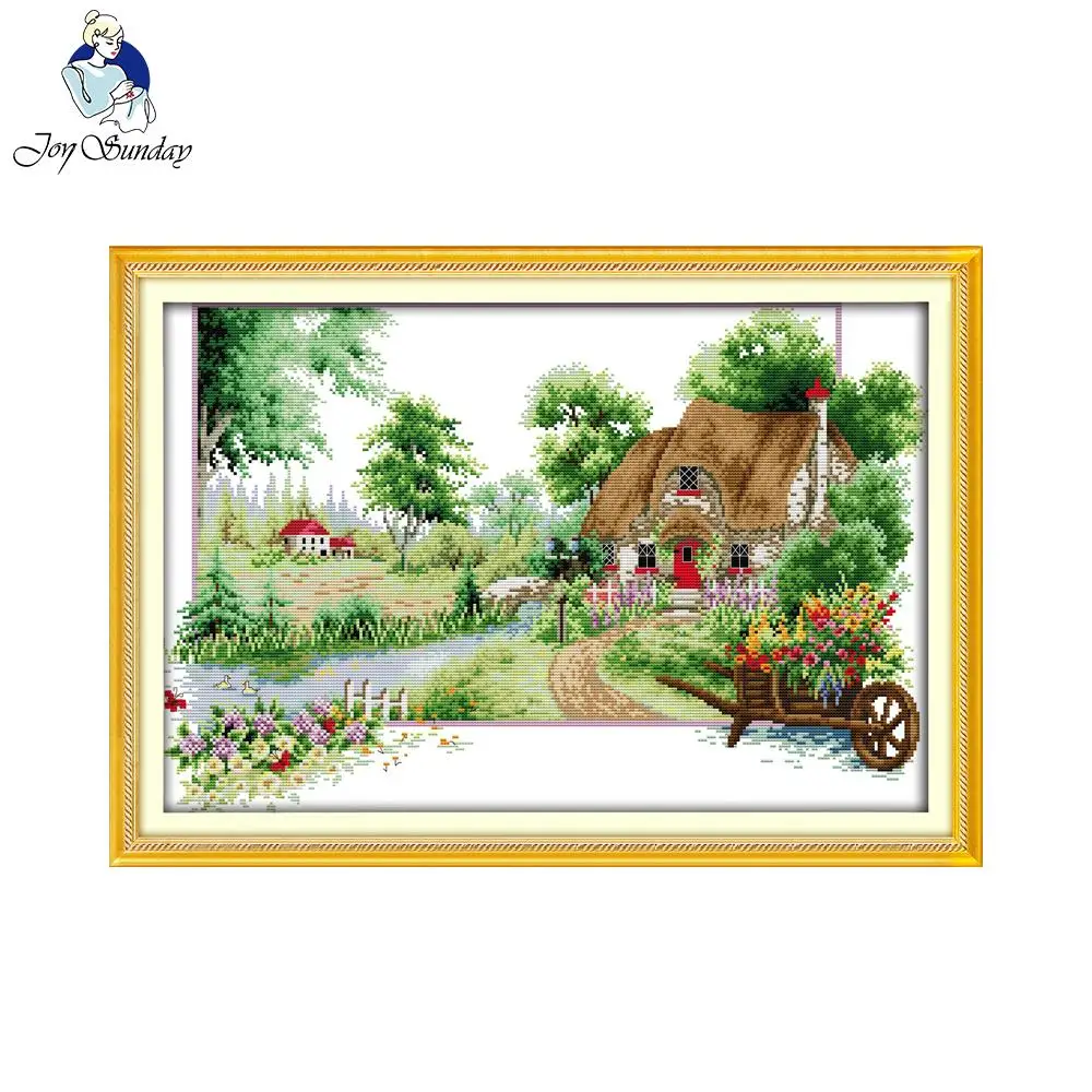 Летние узоры с пейзажами Joy Sunday ручная работа Набор для вышивки крестиком вышивка