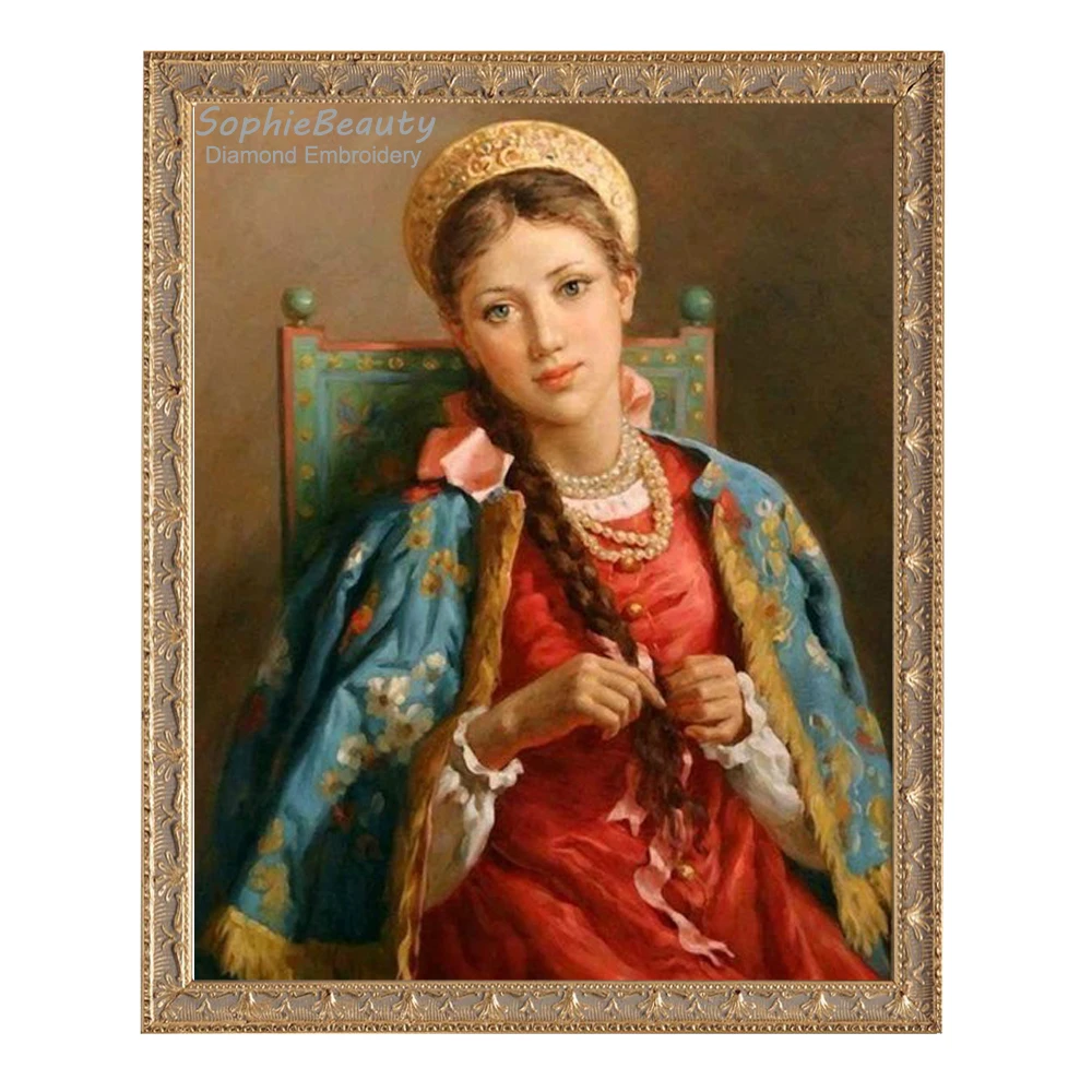 5D Diy Diamond painting Beautiful Woman Picture Full Square/Round Needlewor Kit Cross Stitch Embroidery 61230 | Дом и сад