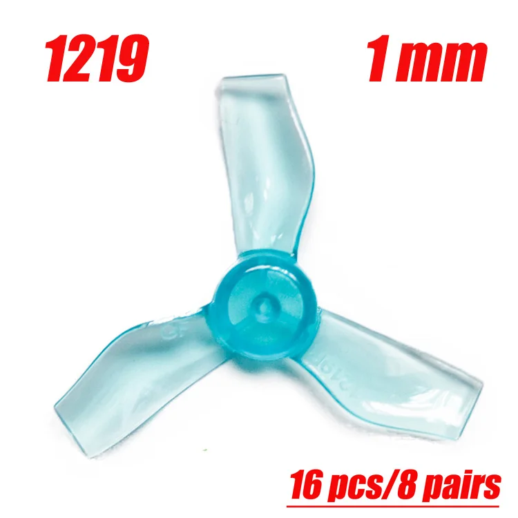 16pair Crystal Blue 32 шт./16 пар GEMFAN 1219 3 лезвия PC пропеллер 31 мм 0,8 мм/1 мм CW CCW бесщеточный двигатель FPV пропеллеры для 0703-1103 FPV RC Drone - Цвет: 16pair Crystal Blue