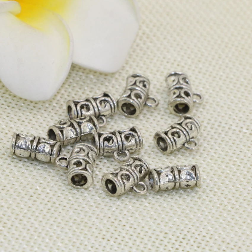 Free shipping charms Tibet silver-color 20pcs elegant tube shape accessories 11*5mm necklace/bracelets jewelry making B2529 | Украшения и
