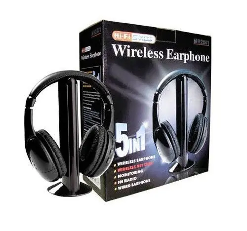 Новинка 5 в 1 наушники HiFi гарнитура Беспроводные с FM радио для MP3 ПК Стерео ТВ CD