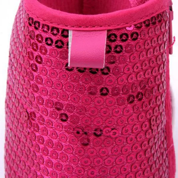 Модные высокие ботинки с блестками для маленьких девочек нескользящая обувь на