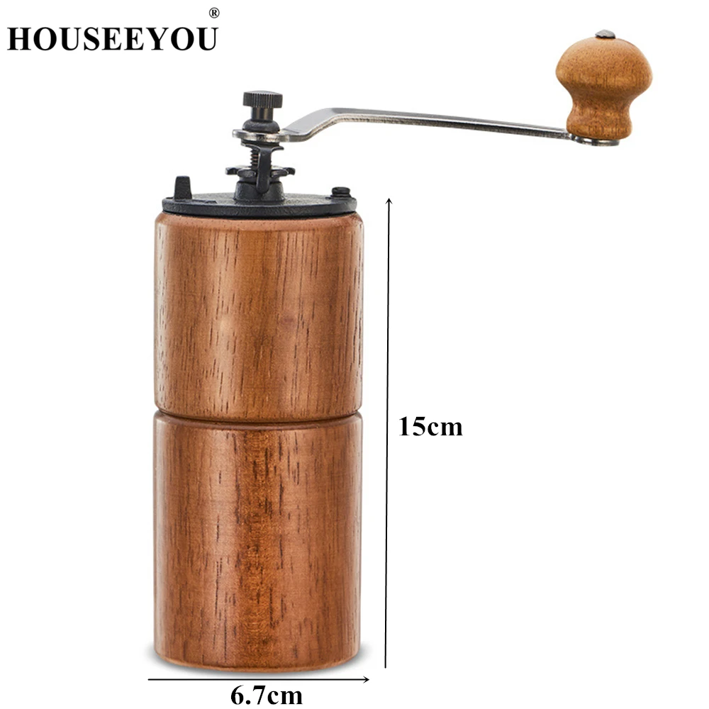 Ручная кофемолка деревянная домашняя кухонная мини ручная бытовой инструмент с